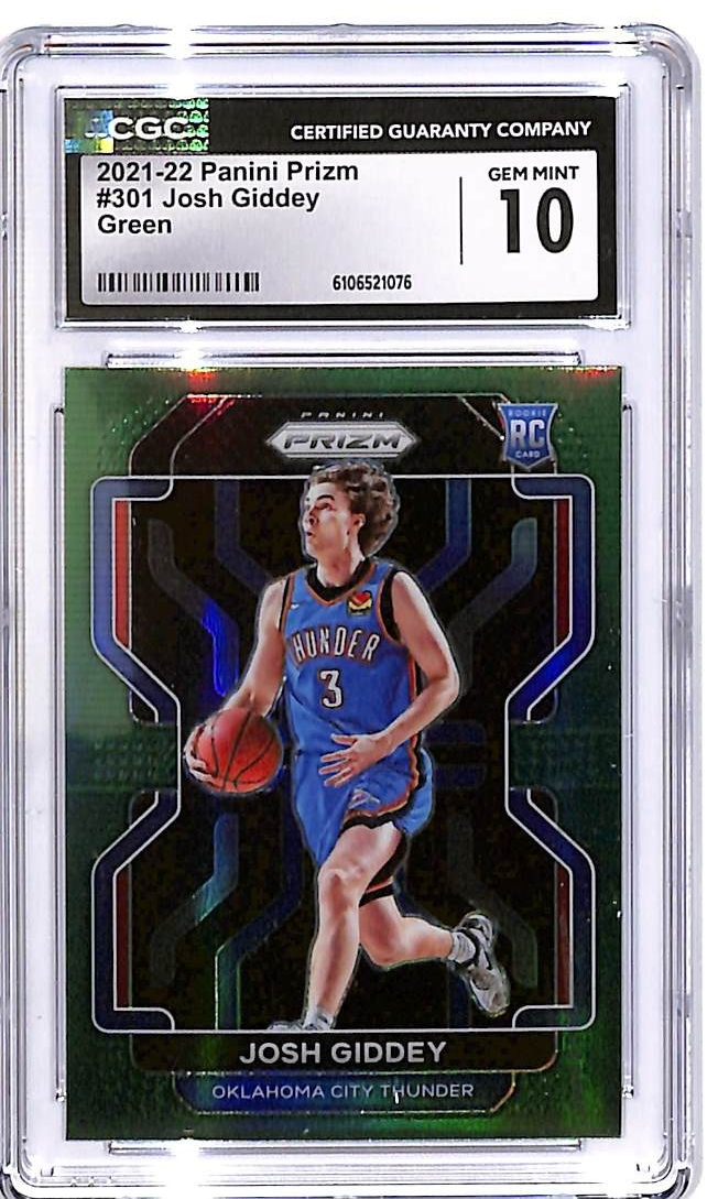 2021-22 Prizm Josh Giddey Rookie RC GReen CGC 10 #301 Thunder