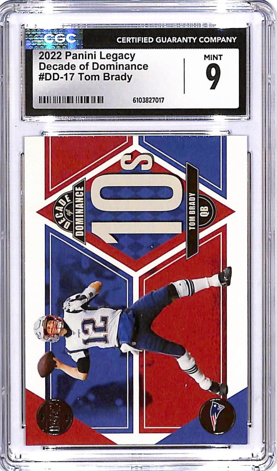 2022 Panini Legacy - Decade of Dominance Tom Brady #DD-17 CGC 9