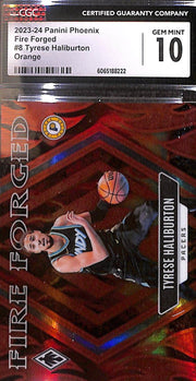 2023-24 Panini Phoenix - Fire Forged Tyrese Haliburton #8 Orange #12/49 CGC 10