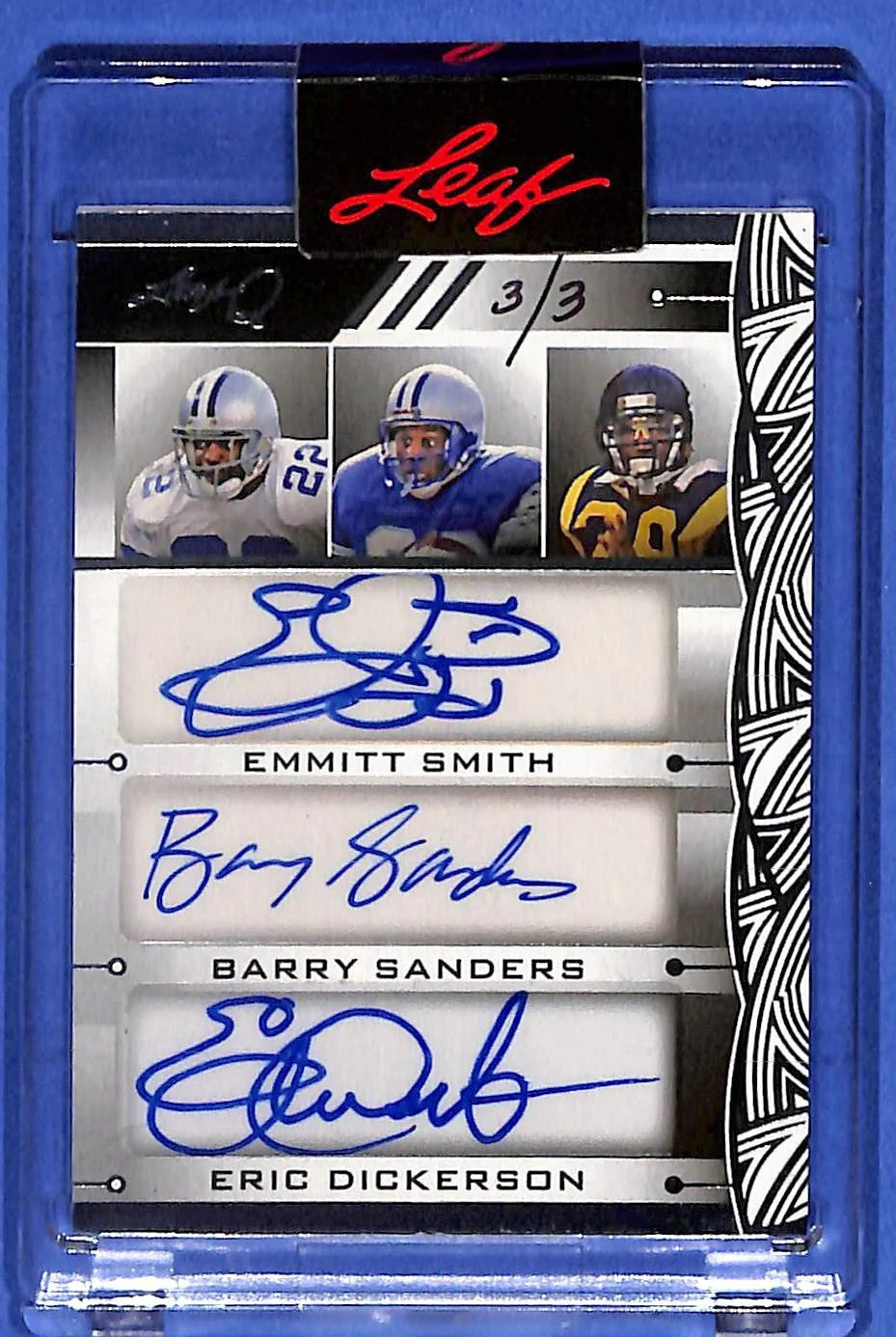 2024 Leaf Q Whatnot Exclusive Q3 Auto Smith/Sanders/Dickerson Blue #3/3 (HOFers)