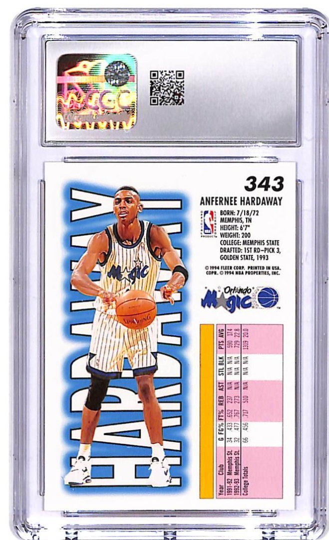1993-94 Fleer Anfernee Hardaway Rookie RC #343 CGC 9.5 Magic