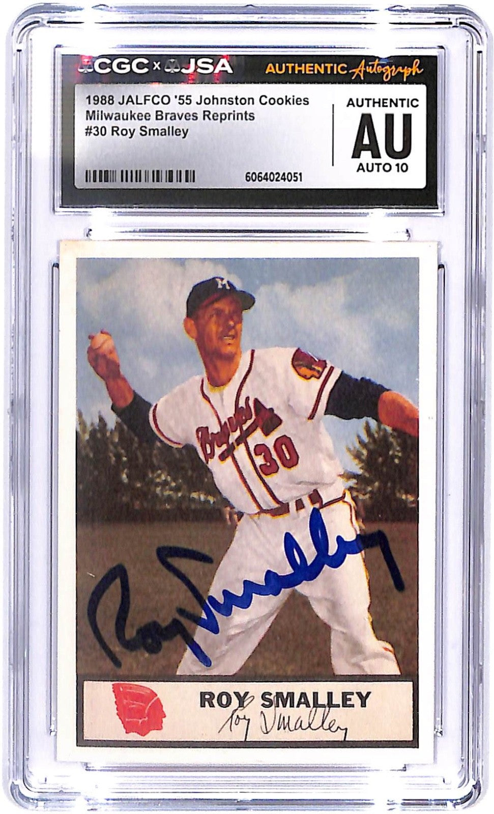 1988 Roy Smalley JAFCO '55 JC AUTO Reprint #30 CGC - JSA Authentic Auto 10