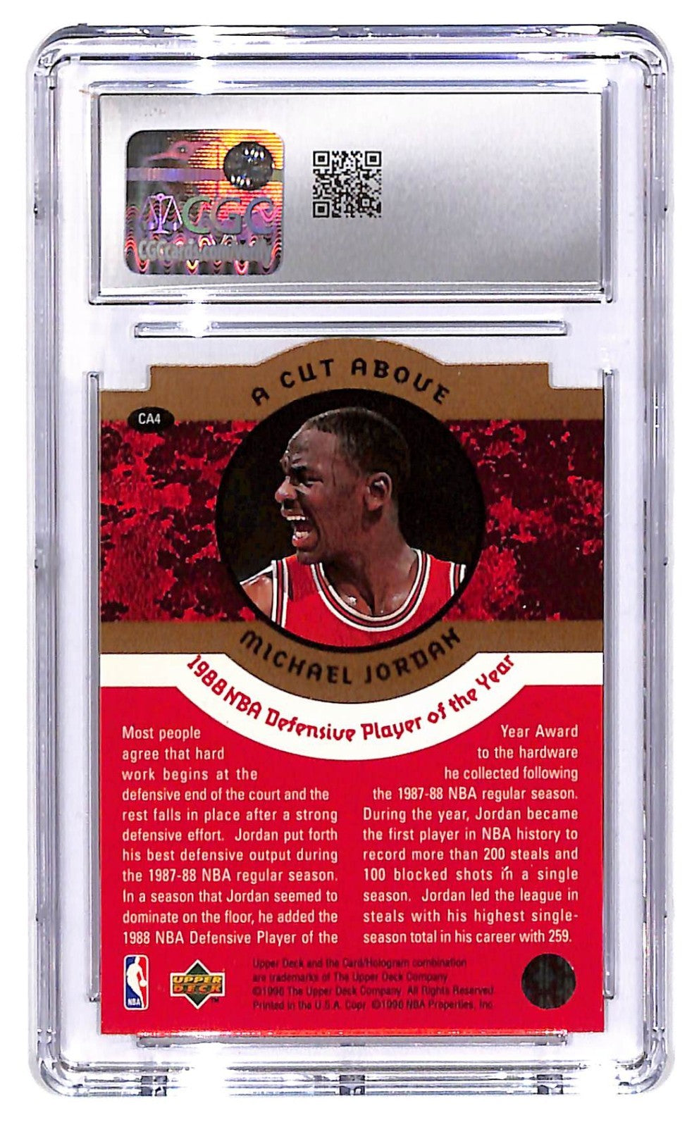 1996-97 Jordan Michael Upper Deck Collector's Choice A Cut Above #CA4 CGC 9.5