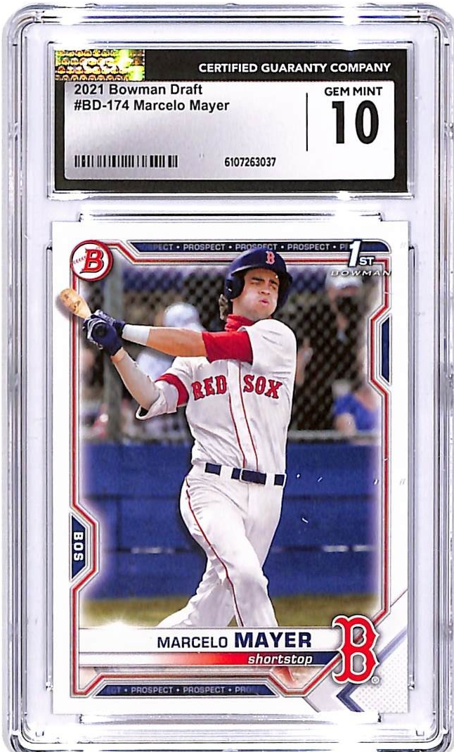 2021 Bowman Draft Marcelo Mayer Rookie RC CGC 10 Red Sox