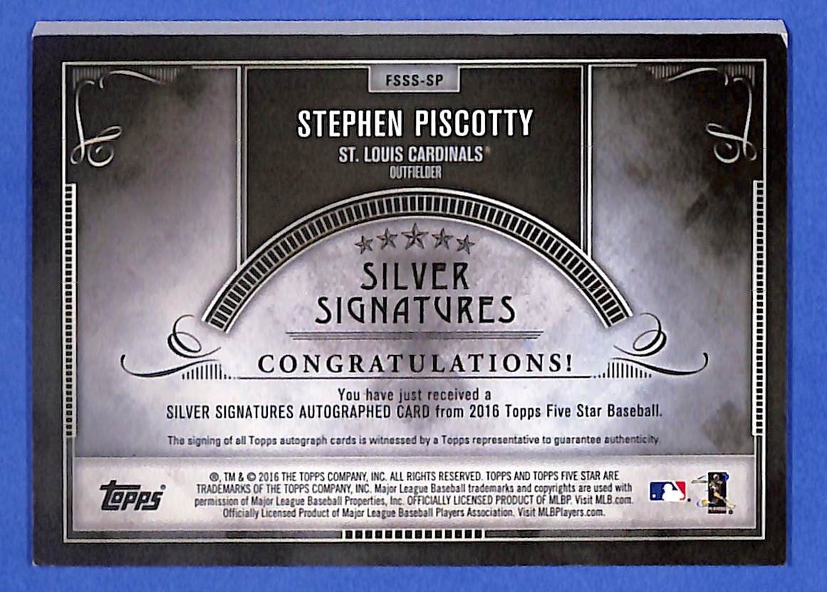 2016 Sephan Piscotty Topps Five Star Silver Signatures Autograph FSSS-SP #42/50