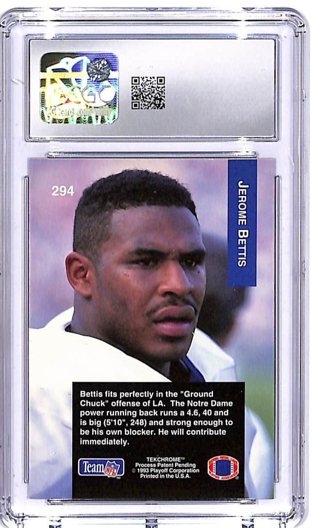 1993 Playoff Jerome Bettis Rookie RC #294 CGC 9.5 Steelers