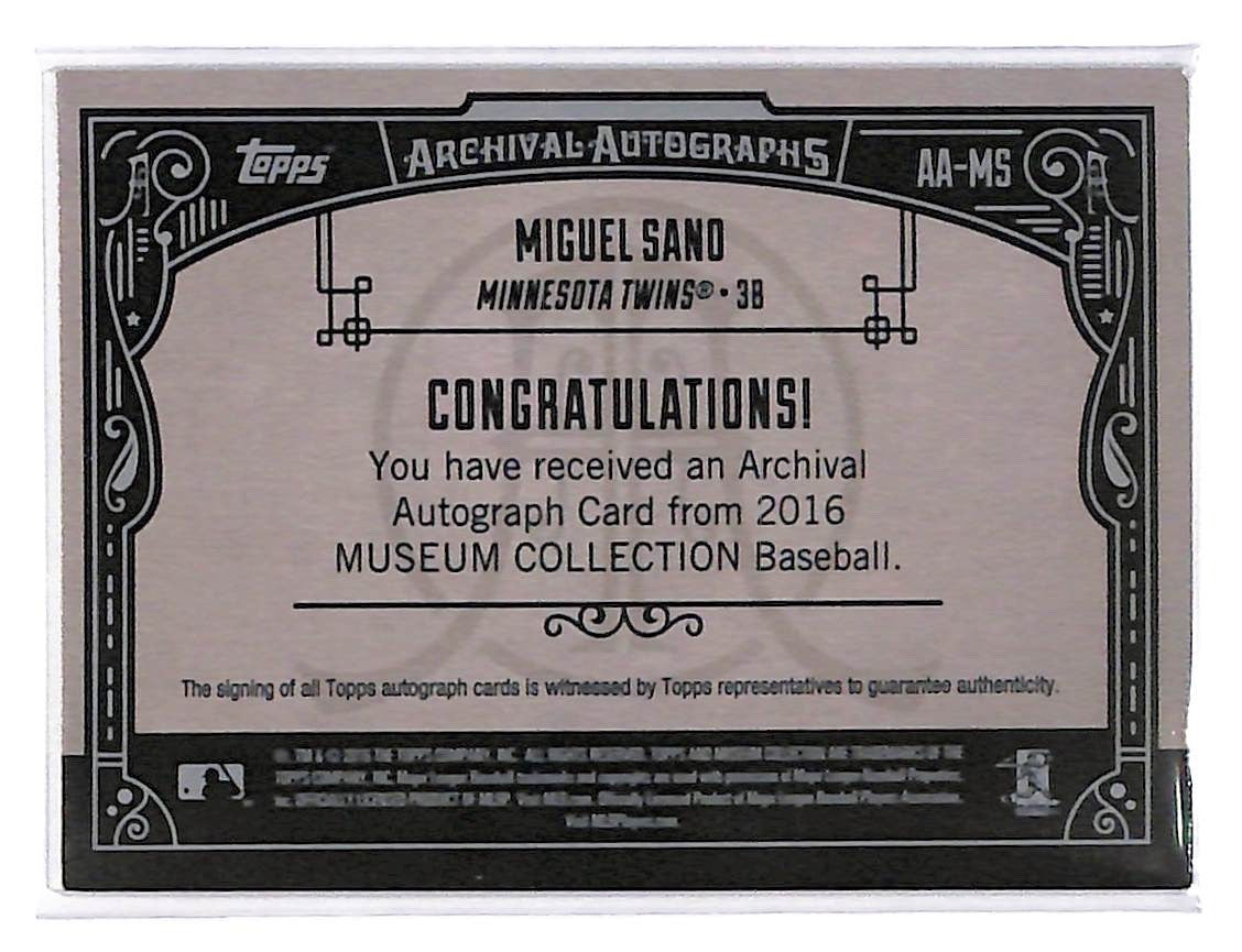 2016 Miguel Sand Topps Museum Collection Archival Autograph - AA-MS #279/299