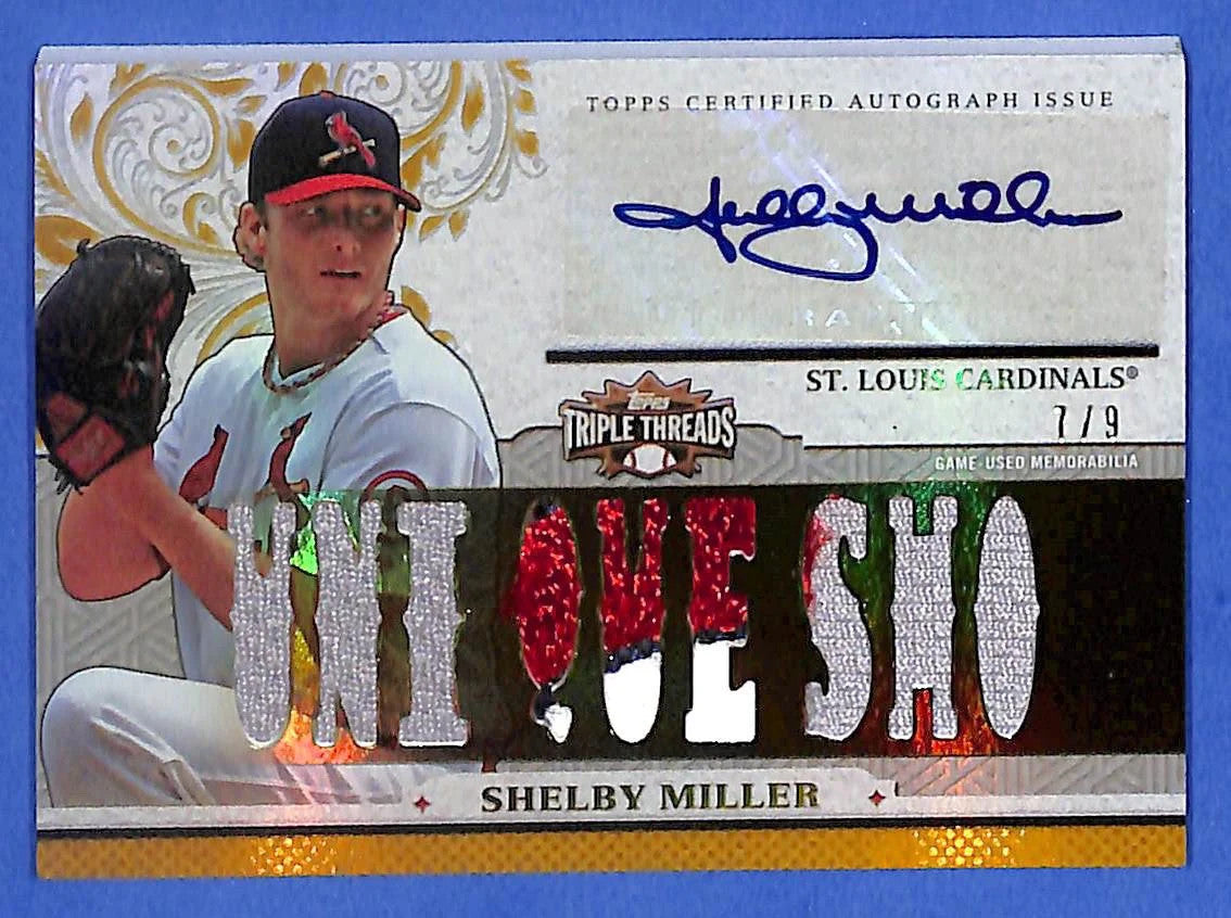 2014 Shelby Miller Topps Triple Threads Autograph Relics TTAR-SM1 #7/9