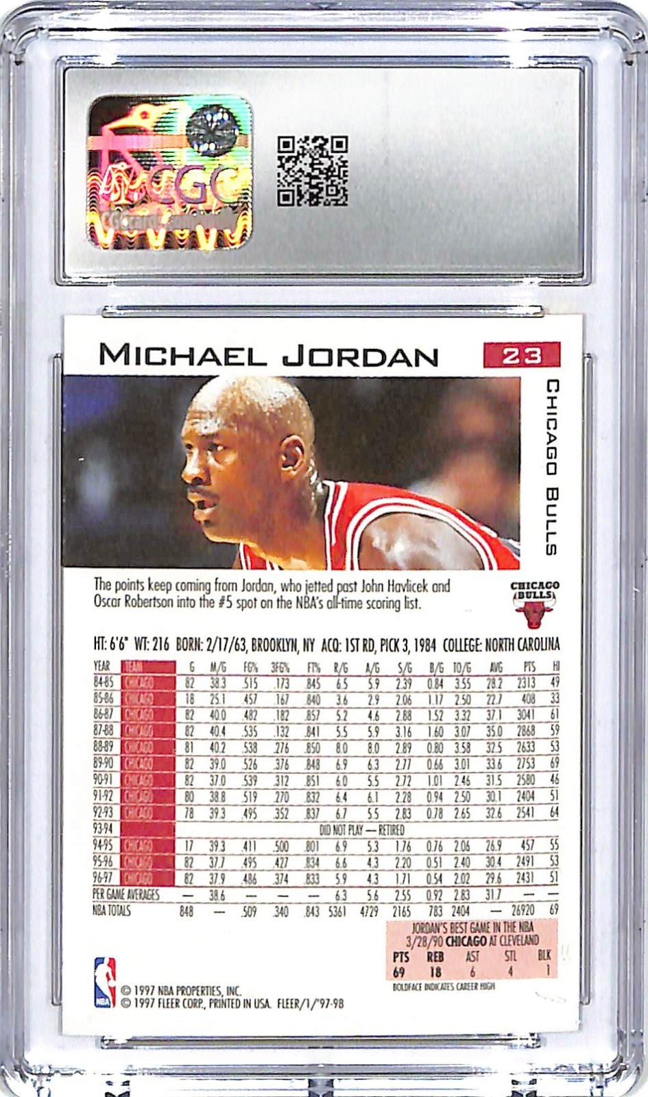 1997-98 Fleer Michael Jordan #23 CGC 10 Bulls