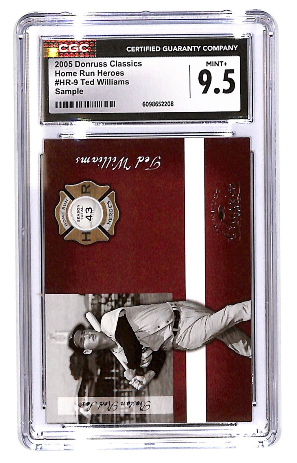 2005 Ted Williams Donruss Classics Home Run Heroes #HR-9 CGC Mint Plus 9.5