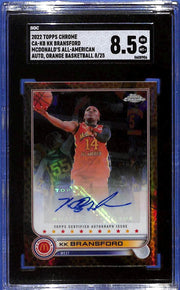 2022 Topps Chrome McDonald's A.A. Autographs KK Bransford Orange #8/25 SGC 8.5