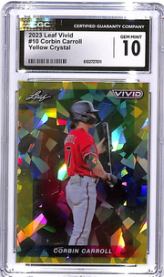 2023 Leaf Vivid Corbin Carroll Yellow Crystal /10 Rookie RC CGC 10 Diamondbacks