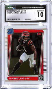 2021 Donruss Optic Ja'Marr Chase Rated Rookie RC #207 CGC 10 Bengals