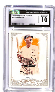 2012 Topps Allen and Ginter Babe Ruth #165 CGC 10 Yankees