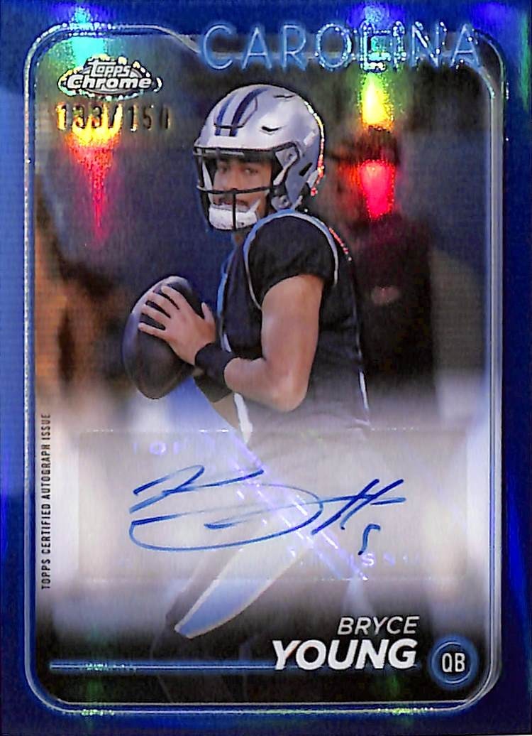 2024 Topps Chrome Bryce Young Auto Autograph Blue Refractor /150 Panthers