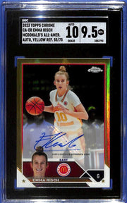 2023 Topps Chrome McDonald's A.A. Emma Risch Auto Yellow Refractor #/75 SGC 9.5