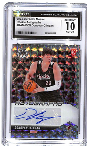 2024-25 Mosaic Donovan Clingan Auto Autograph Rookie RC CGC 10 RAM-DON Blazers