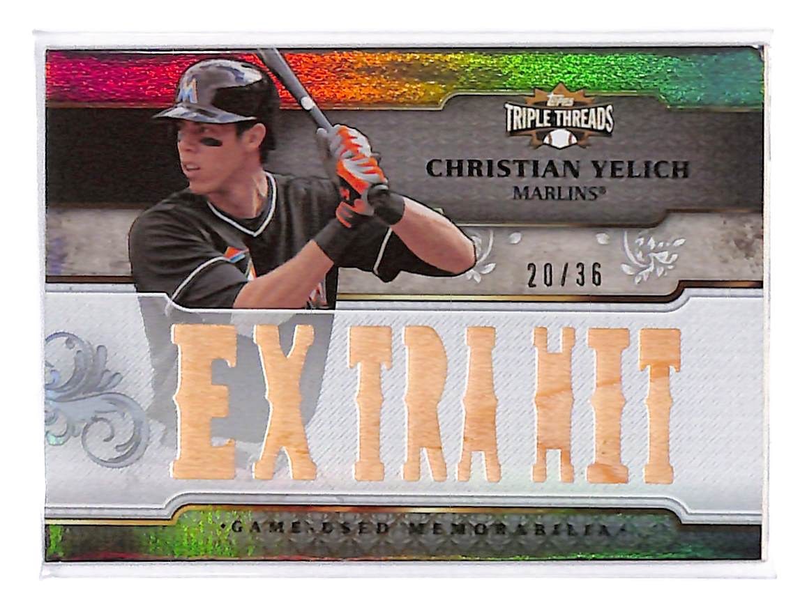2014 Christian Yelich Topps Triple Threads Extra Hit Relic - TTR-CY1 #20/36