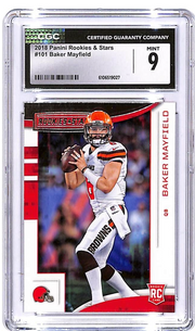 2018 Rookies and Stars Baker Mayfield Rookie RC #101 CGC 9 Browns