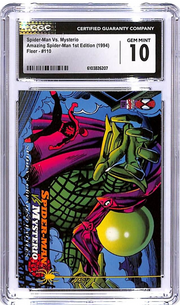 1994 Fleer Amazing Spider-Man 1st Edition Spider-Man vs Mysterio #110 CGC 10