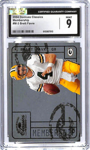 2004 Donruss Classics Brett Favre Membership /1000 CGC 9 Packers #3