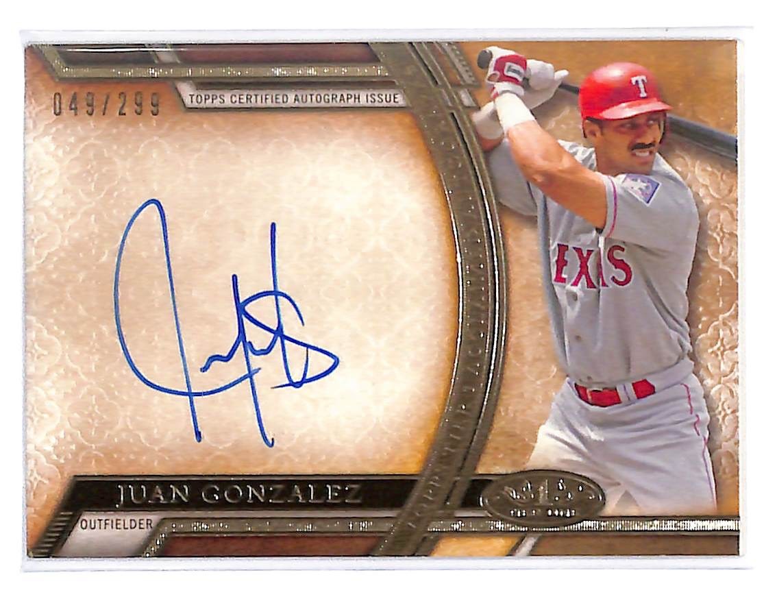 2015 Juan González Topps Tier One Acclaimed Autographs - AA-JG #49/299