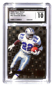 1995 Emmitt Smith Fleer Metal - Silver Flasher  #42 CGC Mint 10