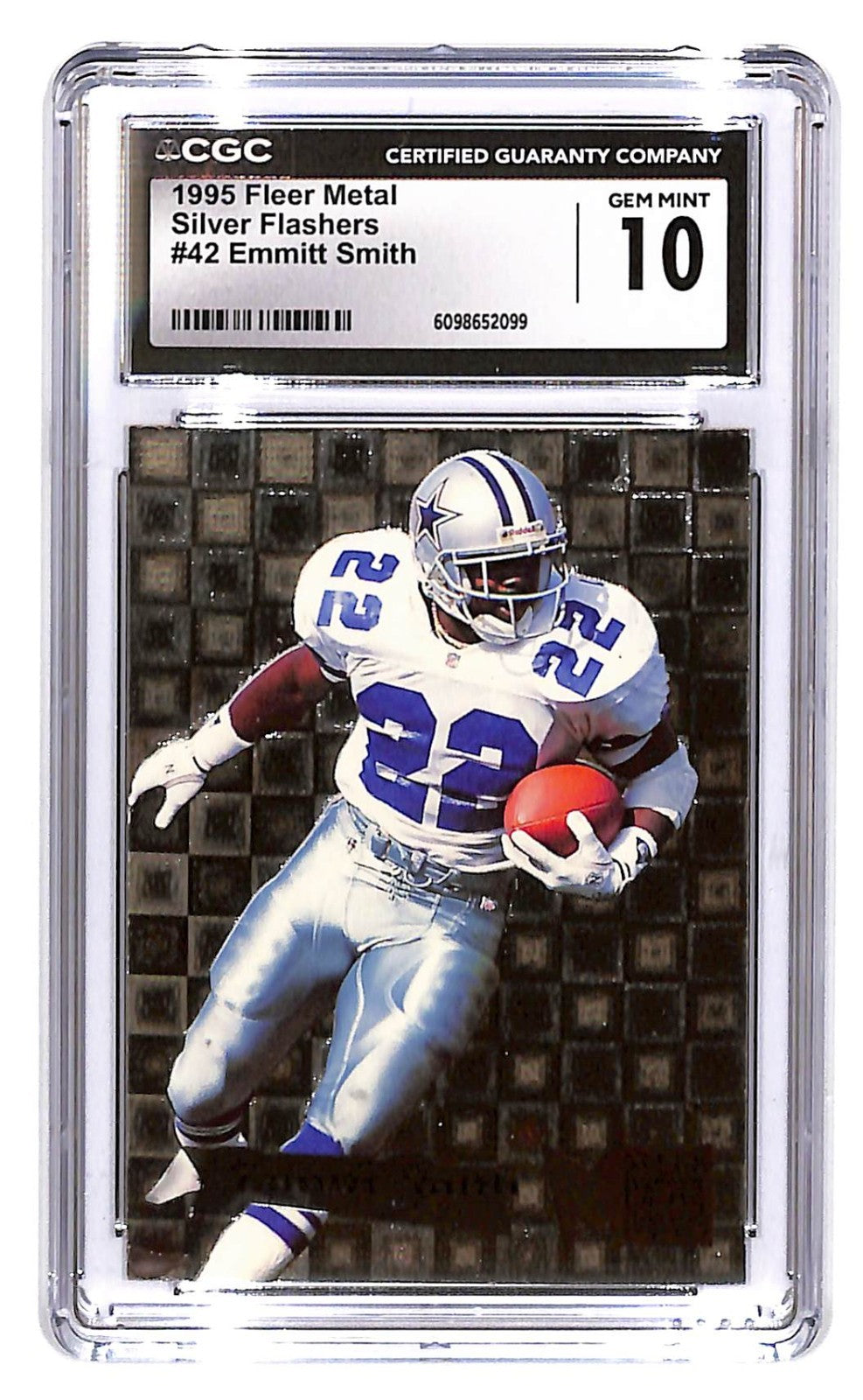 1995 Emmitt Smith Fleer Metal - Silver Flasher  #42 CGC Mint 10