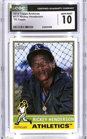 2015 Topps Archives Rickey Henderson #177 CGC 10 Athletics
