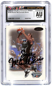2001 Suzie McConnell-Serio Skybox Dominion AUTO #100 CGC - JSA Authentic Auto 8