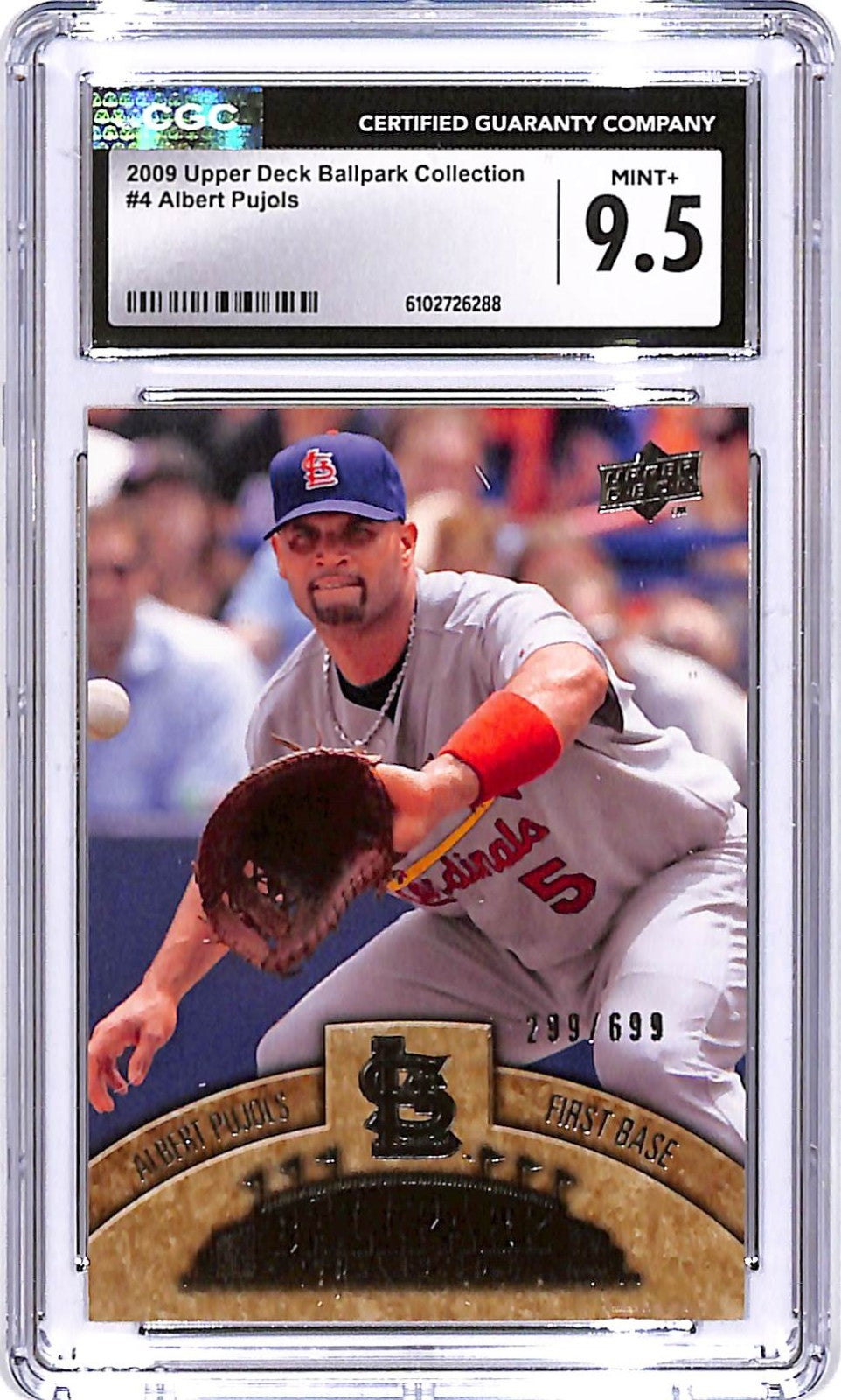 2009 Upper Deck ballpark Collection ALbert Pujols #4 CGC 9.5 Cardinals