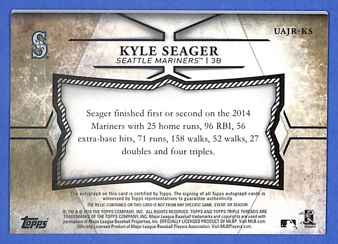 2015 Kyle Steager Topps Triple Threads Unity Auto Jumbo Relic UAJR-KS #16/25