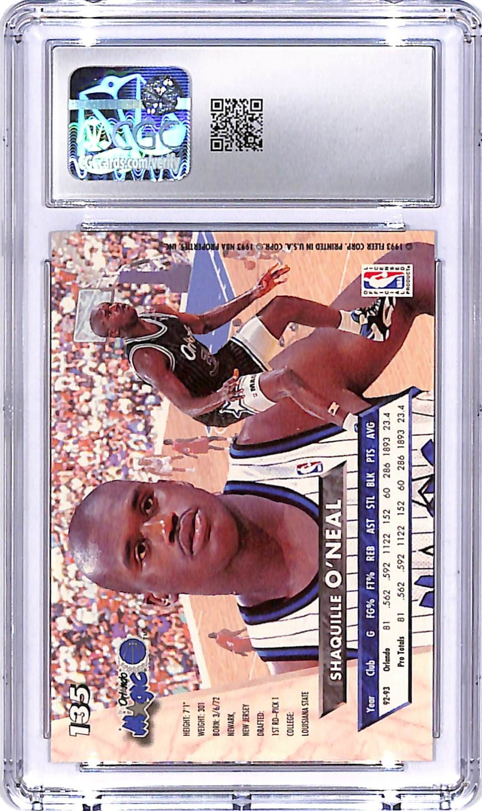 1993-94 Fleer Ultra Shaquille O'Neal #135 CGC 9.5 Magic
