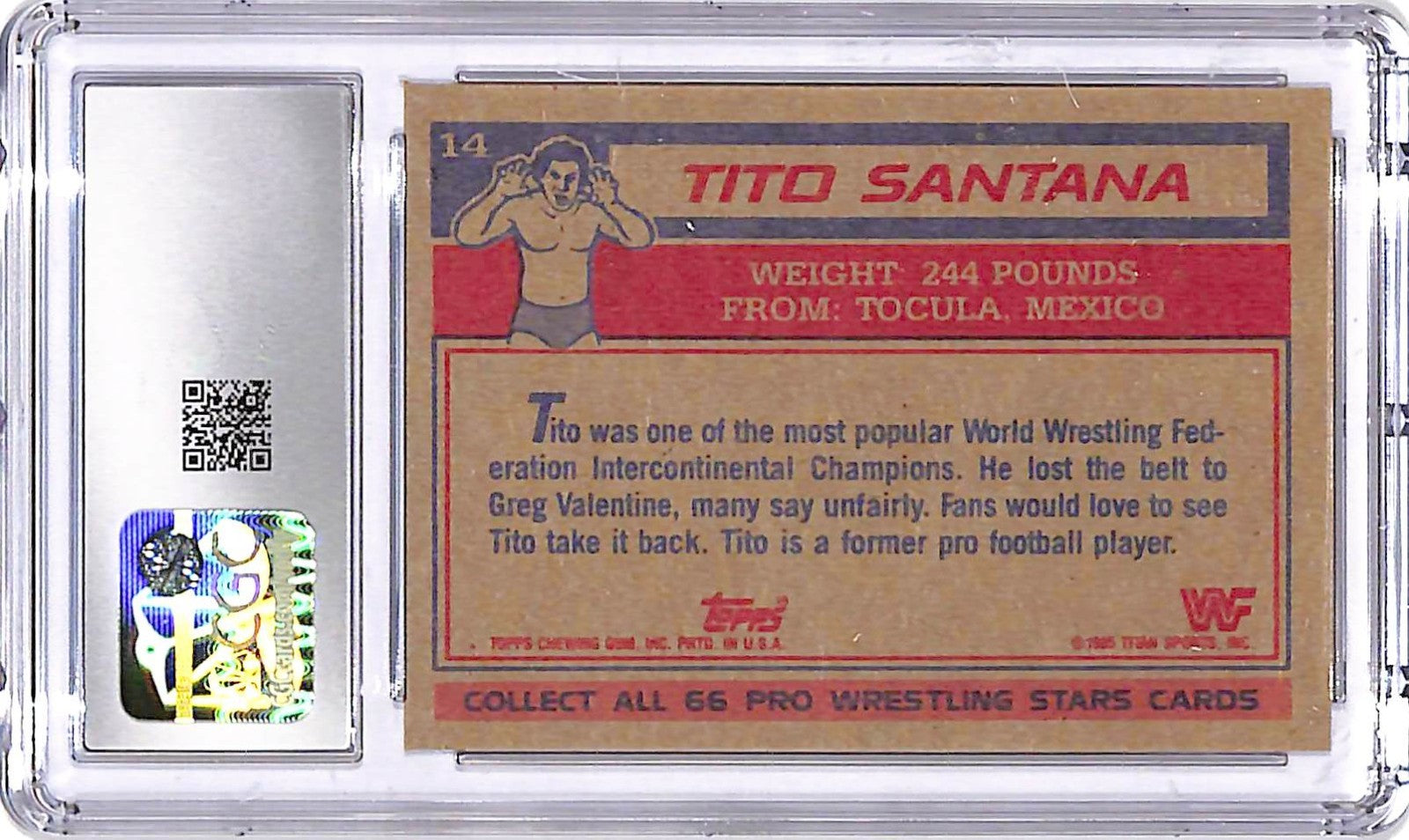 1985 Topps WWF - Tito Santana #14 CGC 9