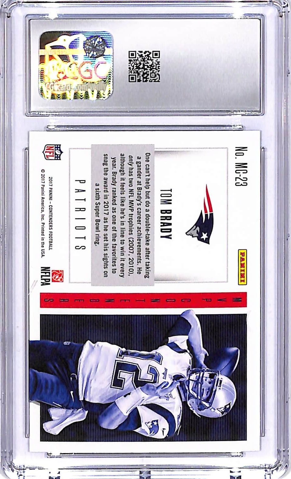 2017 Contenders Tom Brady MVP Contenders #23 CGC 9.5 Patriots