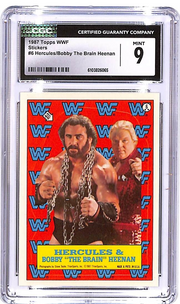 1987 Topps WWF Hercules Bobby The Brain Heenan Sticker #6 CGC 9