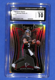 2024 Panini Select Suite Level Michael Penix Jr. #371 Silver Prizm (RC) CGC 10