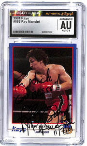 1991 Ray Mancini Kayo Autograph #086 CGC - JSA Auto 9