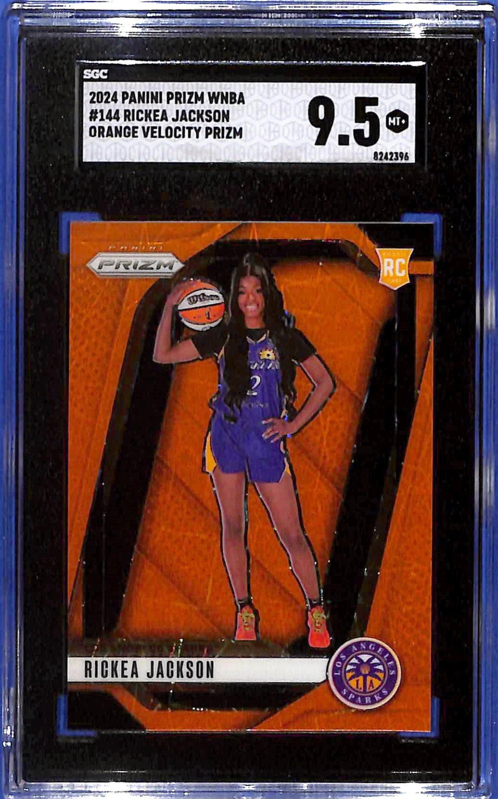 2024 Rickea Jackson Panini Prizm WNBA Rookie - #144 Orange Velocity SGC 9.5 (RC)