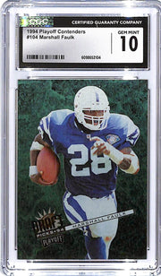1994 Playoff Contenders Marshall Faulk Rookie RC CGC 10 #104 Colts
