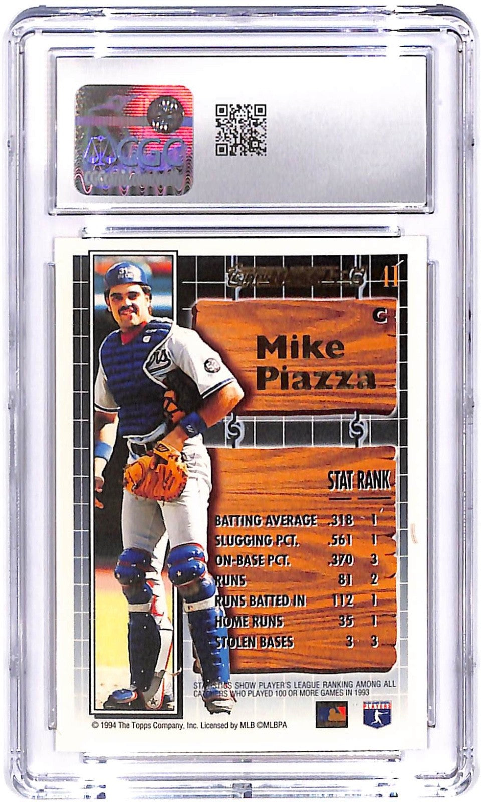 1994 Mike Piazza Topps - Black Gold  #41 CGC Mint 10
