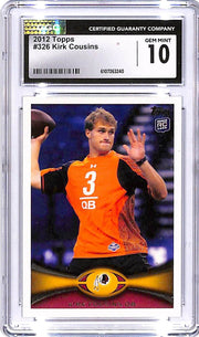 2012 Topps Kirk Cousins Rookie RC CGC 10 #326 Redskins