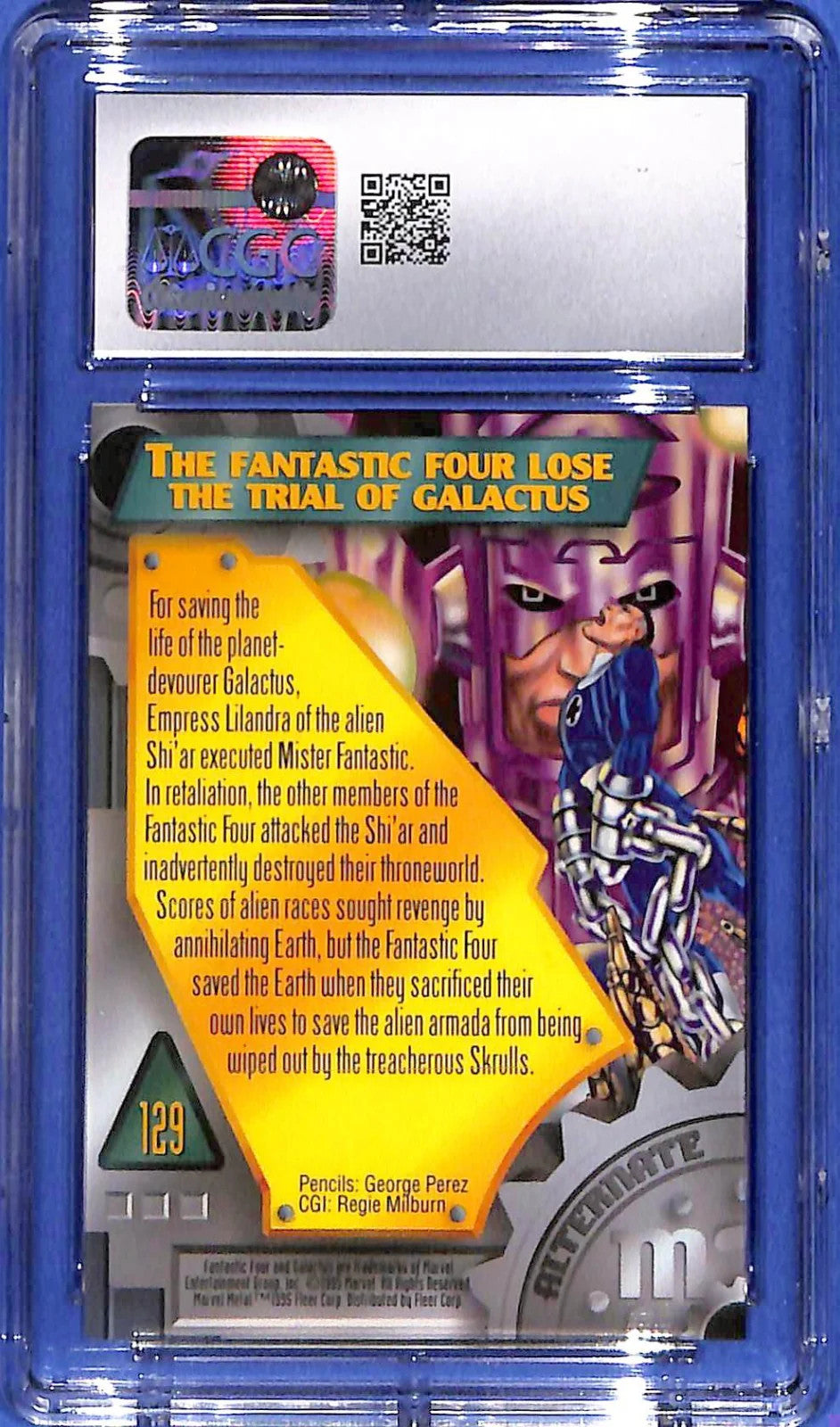 1995 Fleer Metal Marvel Inaugural #129 The Fantastic Four Alternate CGC 10