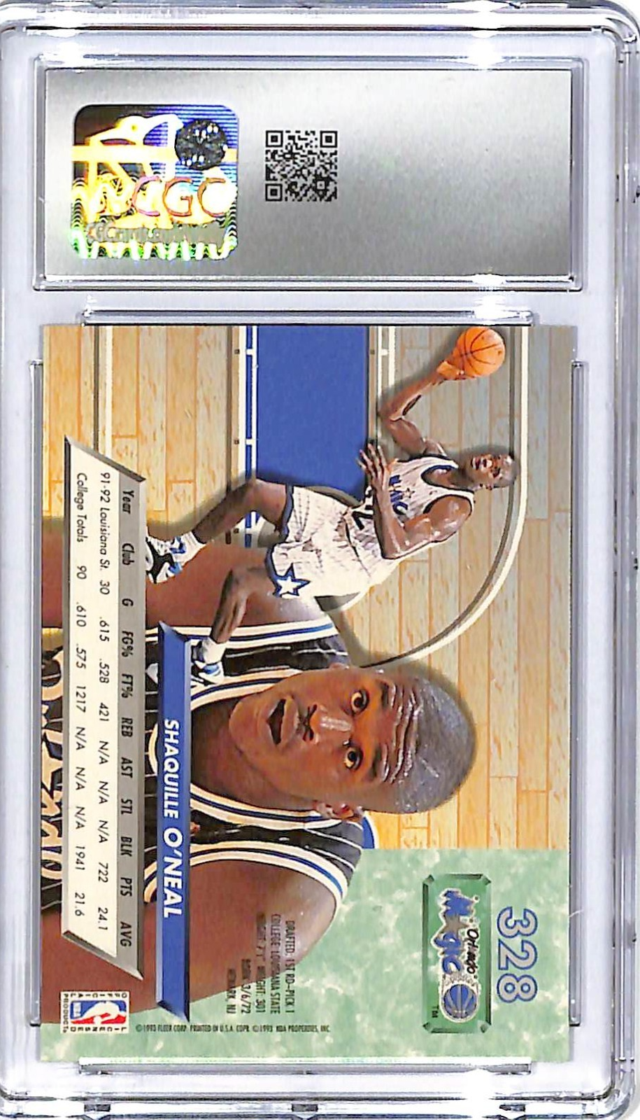 1992-93 Upper Deck SHaquille O'Neal Rookie RC CGC 10 #328 Magic