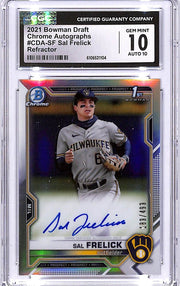 2021 Bowman Draft Chrome Sal Frelick Auto Autograph Rookie RC Refractor CGC 10