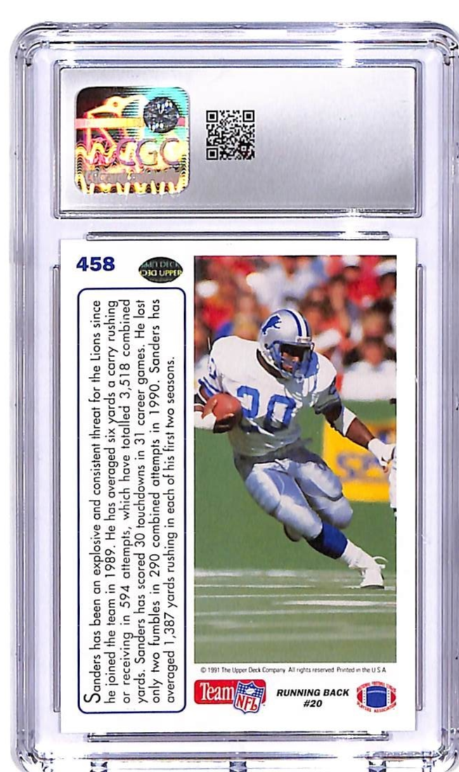 1991 Upper Deck Barry Sanders Team MVP #458 CGC 9.5 Lions