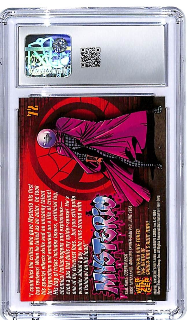 1994 Fleer Amazing Spider-Man 1st Edition Mysterio #72 CGC 10