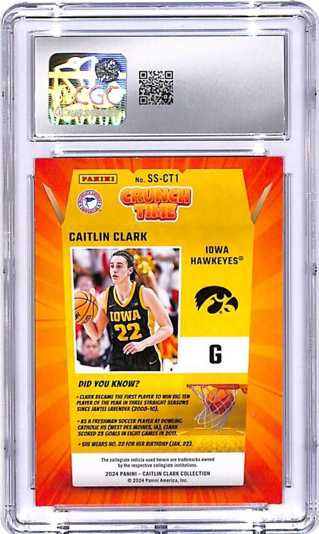 2024 Panini Caitlin Clark Collection Crunch Time CT1 Rookie RC CGC 9