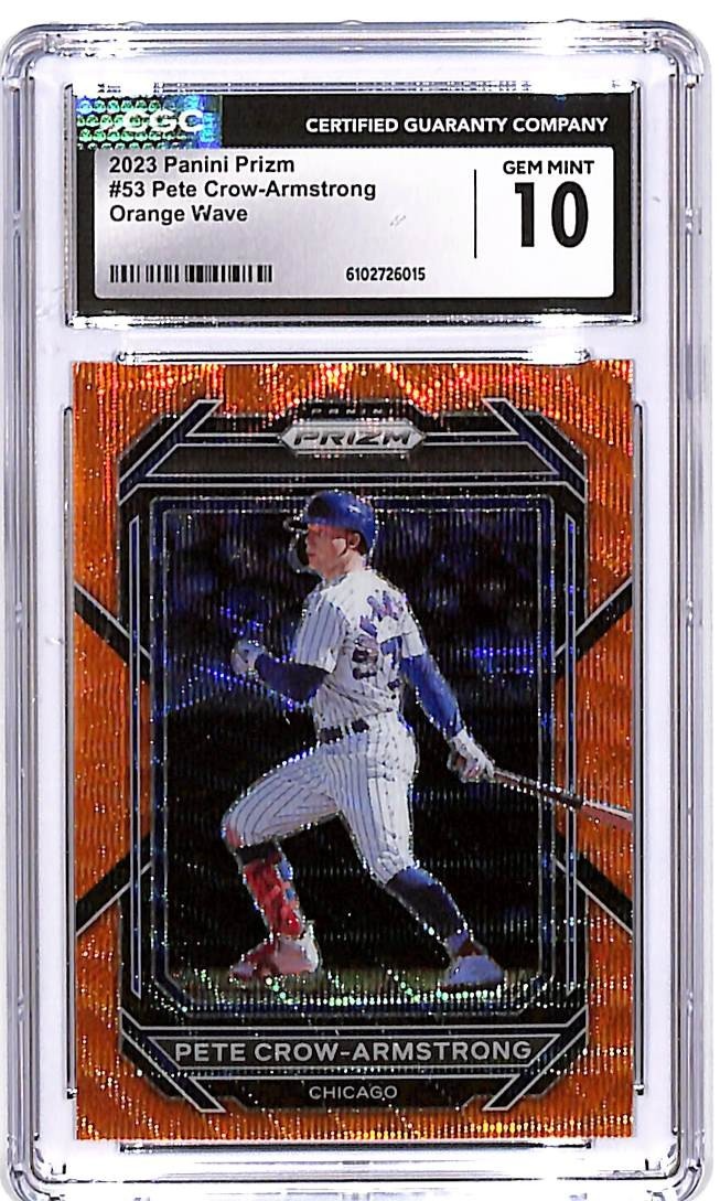 2023 Prizm Pete Crow-Armstrong Rookie RC Orange Wave /50 CGC 10 #53 Cubs