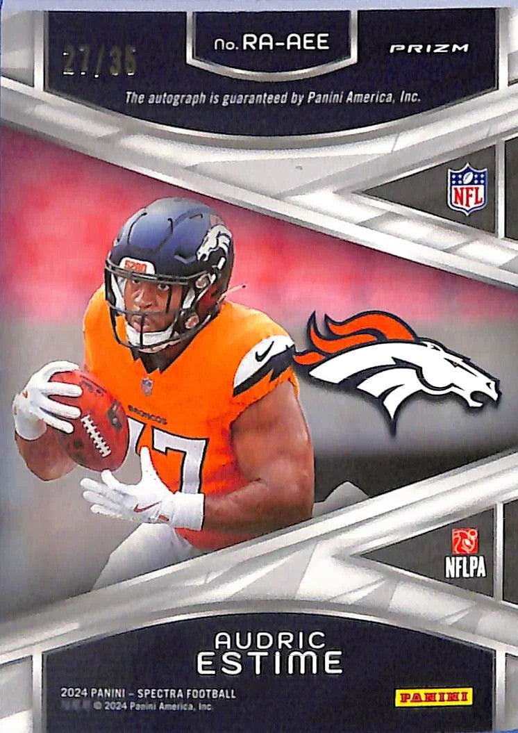 2024 Spectra Audric Estime Auto Autograph Rookie RC Green Scope /35 Broncos